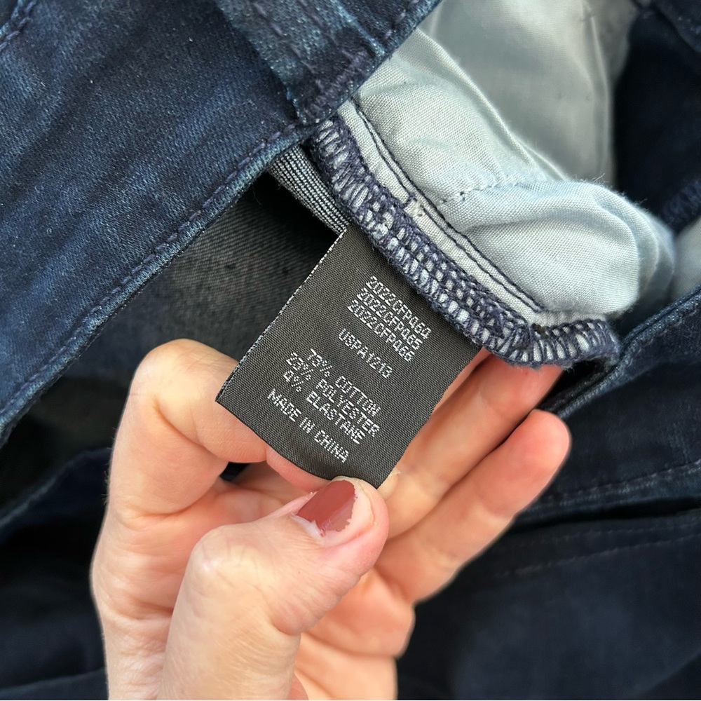 Universal Standard Dylan High Rise Tapered Jeans Dark Indigo Blue‎ Stretch Denim - Picture 7 of 12